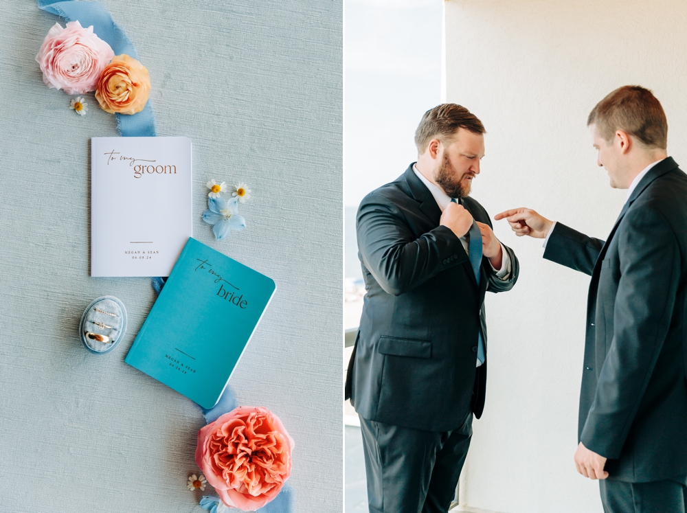 Groom getting ready at Delta Marriott VB