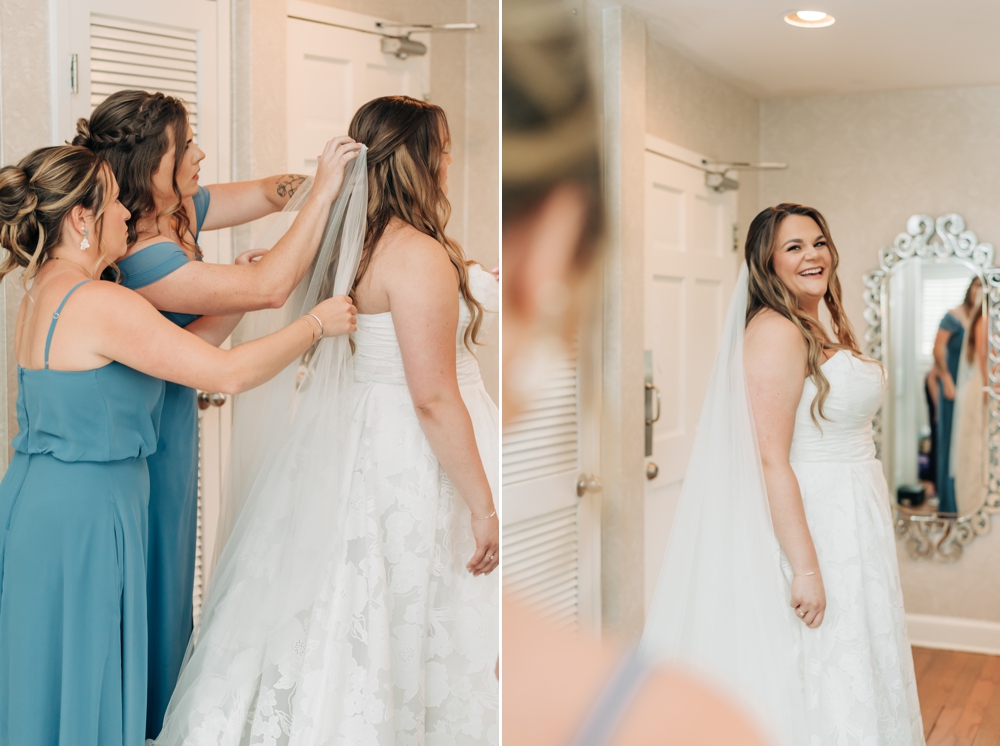 Bride getting read at the Lesner Inn