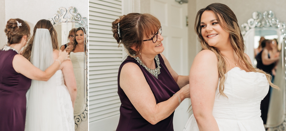 Bride getting read at the Lesner Inn