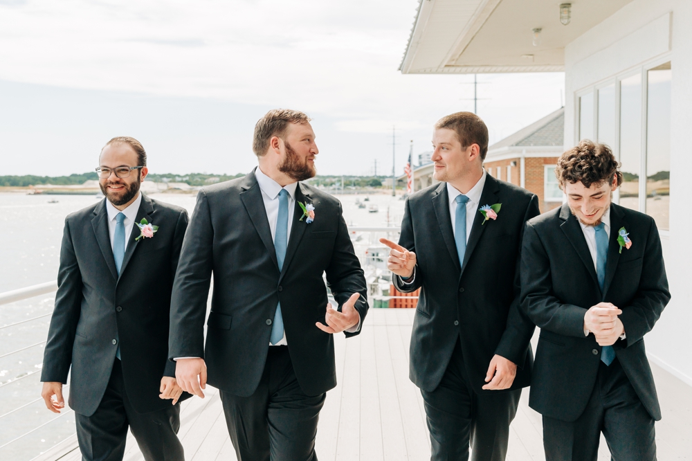 Groom and groomsmen at Lesner Inn