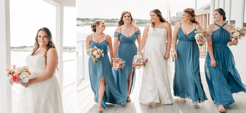 Bride and bridesmaid at The sweetest wedding at Lesner Inn