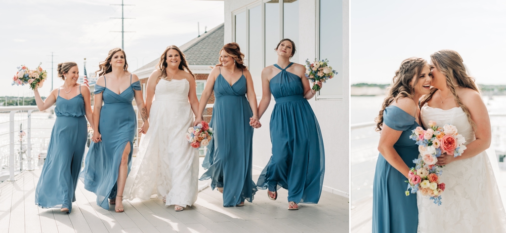 Bride and bridesmaid at The sweetest wedding at Lesner Inn