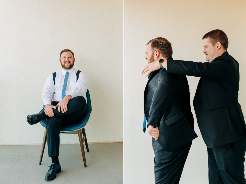 Groom getting ready at Delta Marriott VB