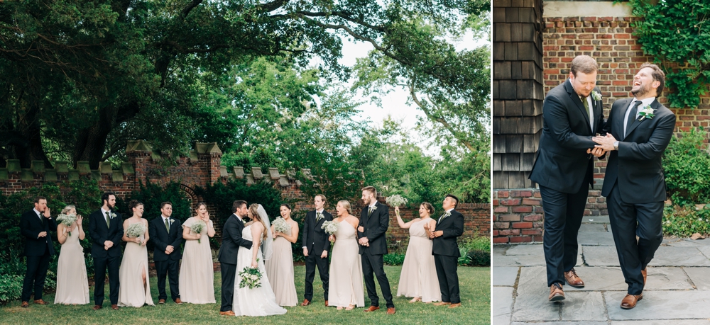 wedding party portraits at Hermitage Museum