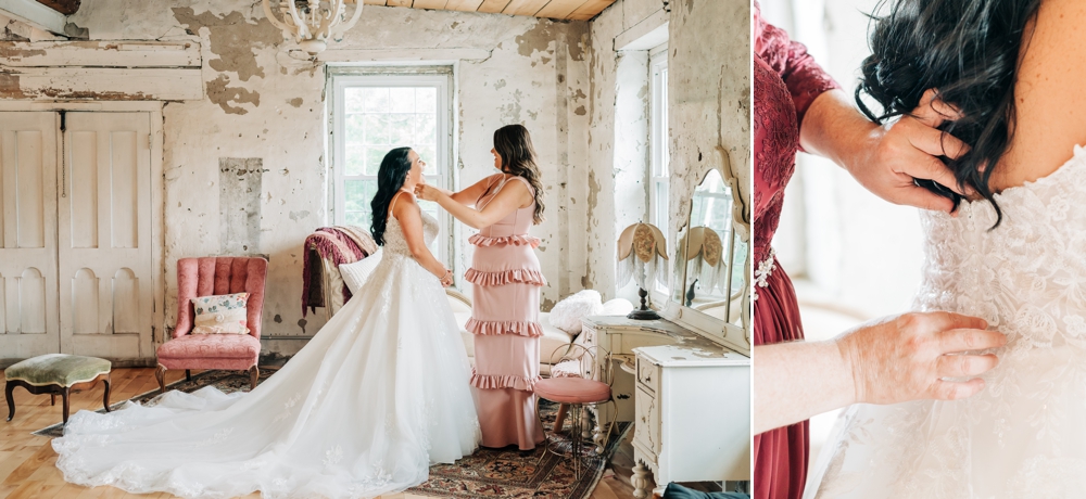 Bride getting read at The Sinclair Skaneateles