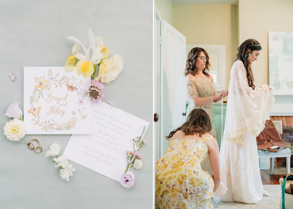 Bride getting ready at Glen Ellen Farms