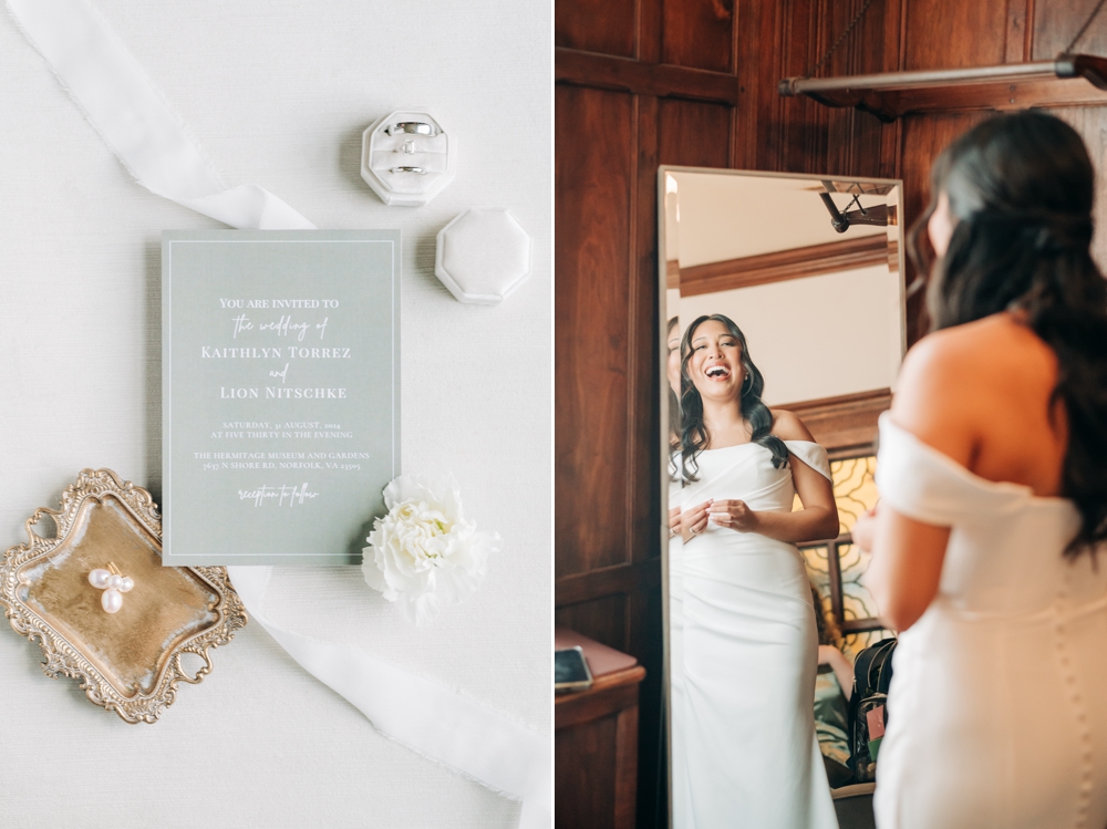 Bride getting ready for wedding