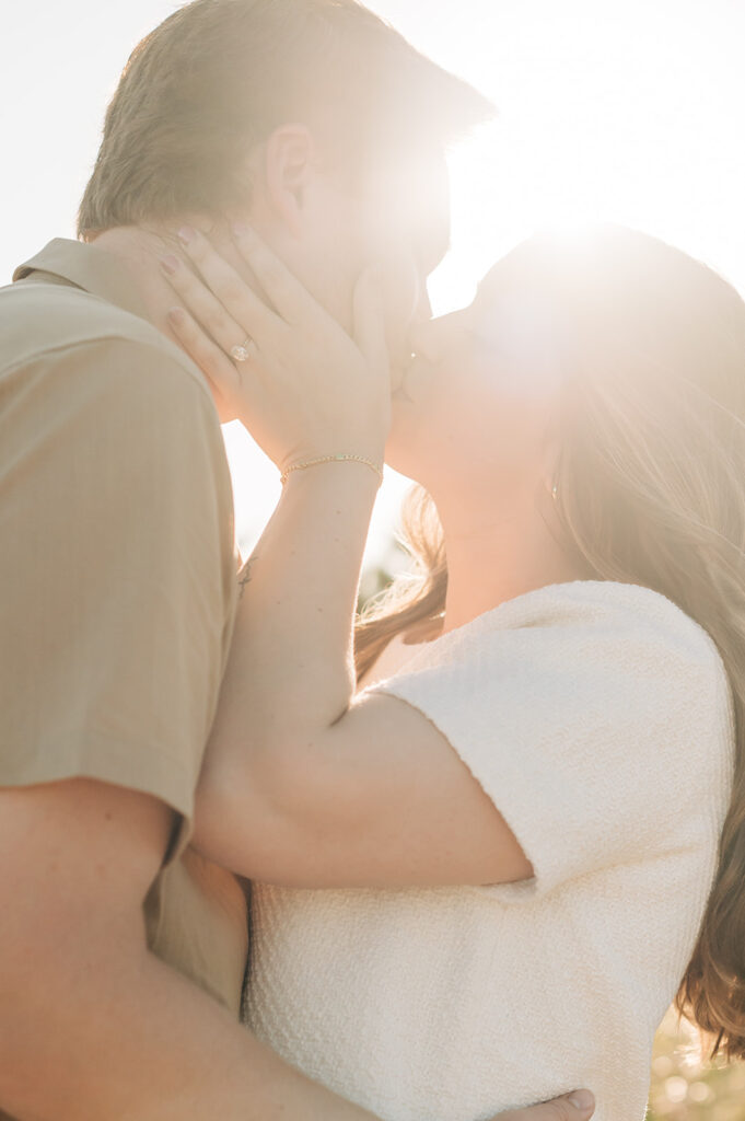 Couple kissing at Brock Environmental