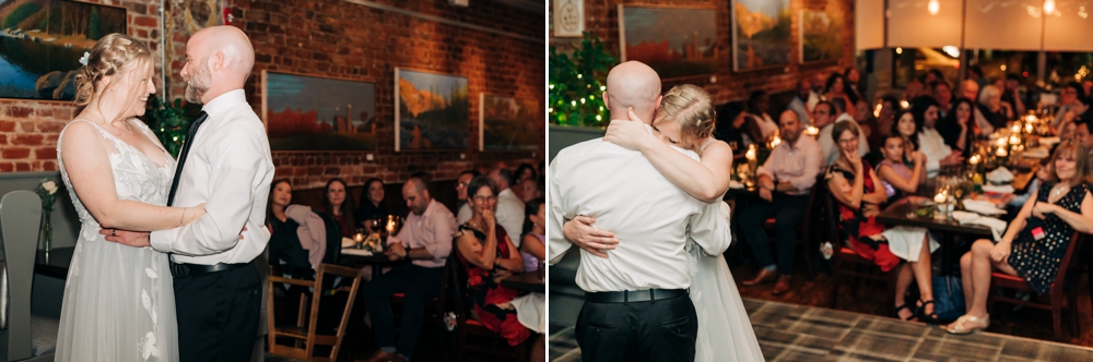 Couple share a last dance of the night