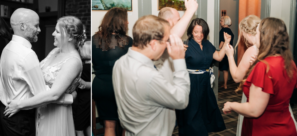 Dancing in the Heritage restaurant in Richmond for wedding reception