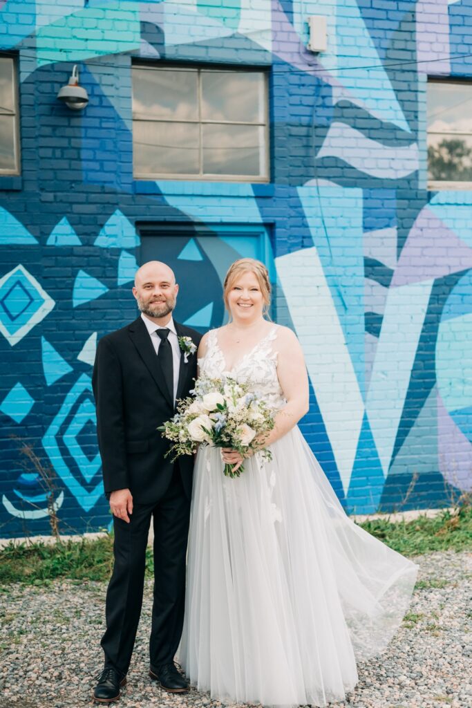 Bride and Groom Portrait in the Richmond Fan District