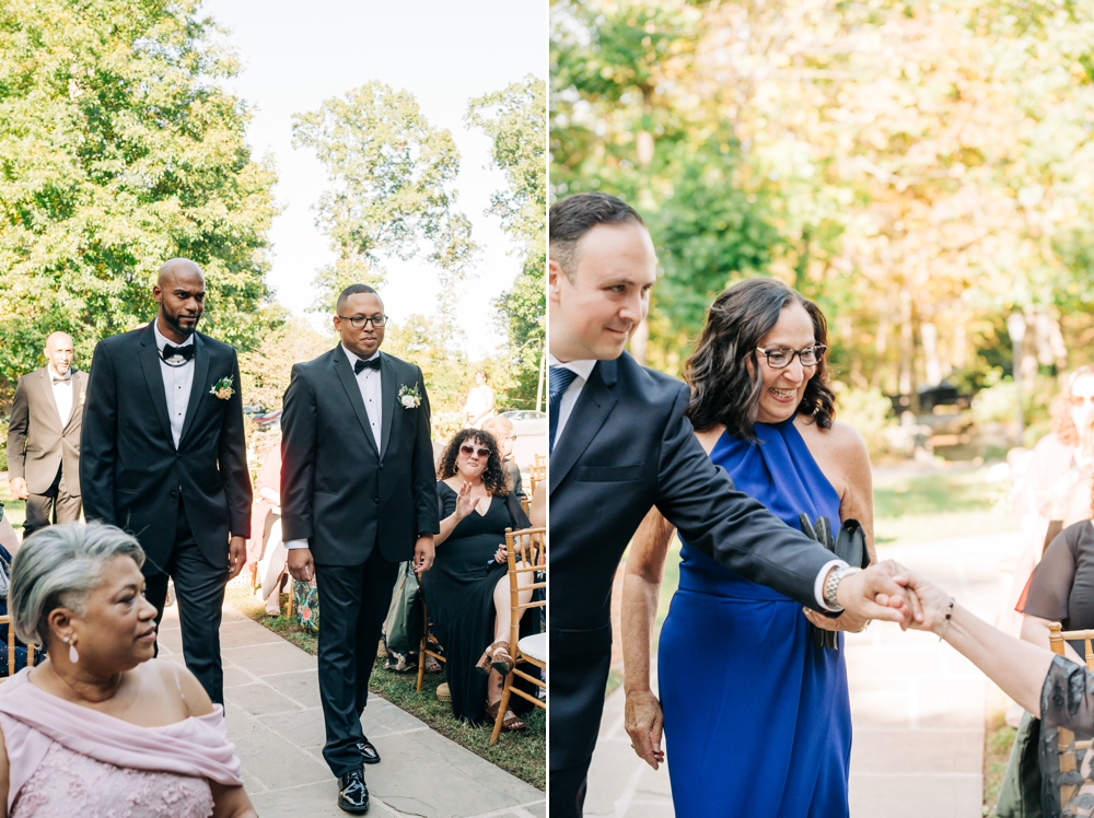 wedding party walking down the aisle