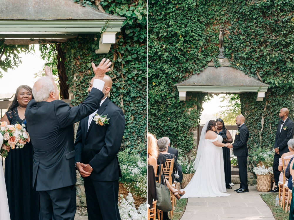 Green Ivy wall ceremony at The Goodsone Inn