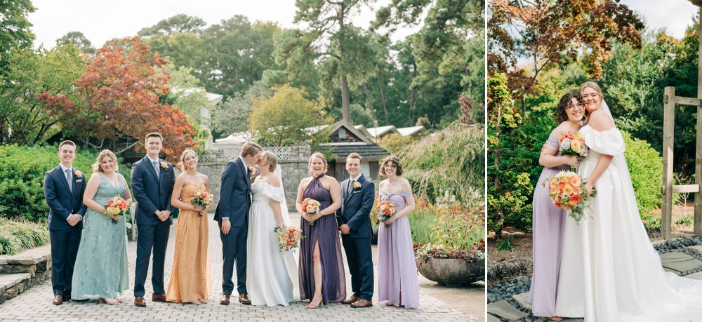 Wedding party at Norfolk Botanical Garden Wedding