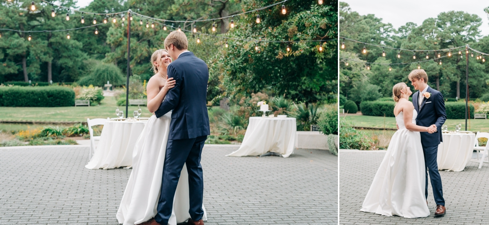 First Dance at Norfolk Botanical Garden wedding