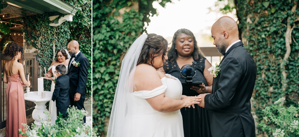 Green Ivy wall ceremony at The Goodsone Inn