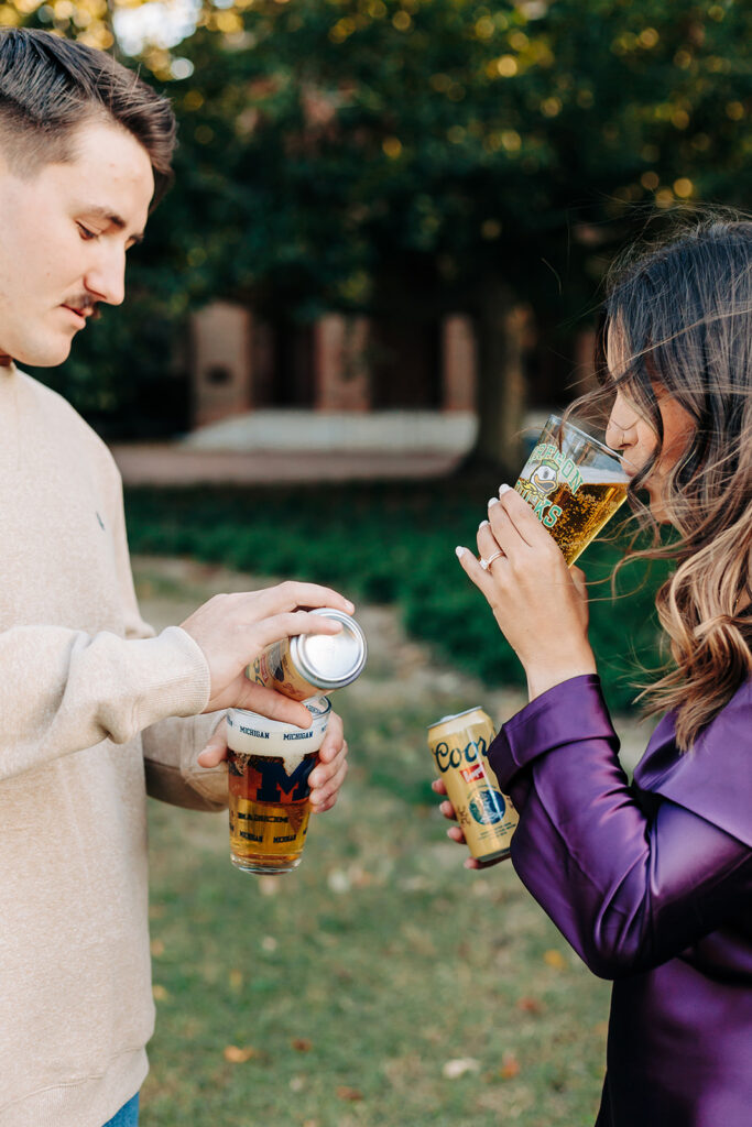 Couple having a beer