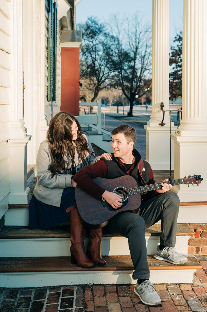 high school sweethearts playing guitar