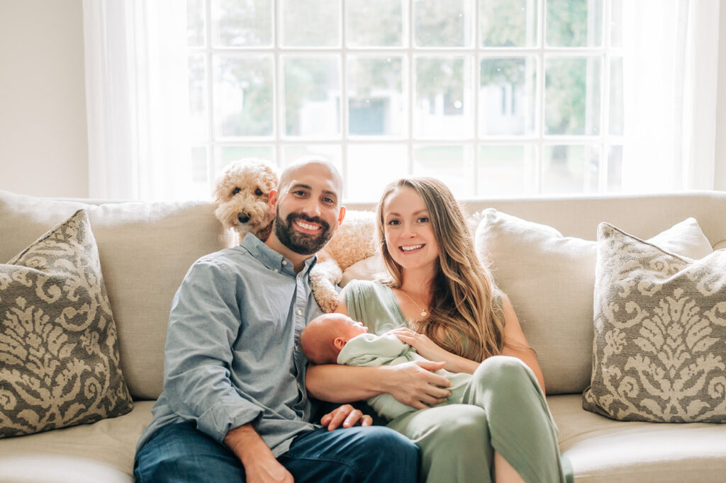 family with dog