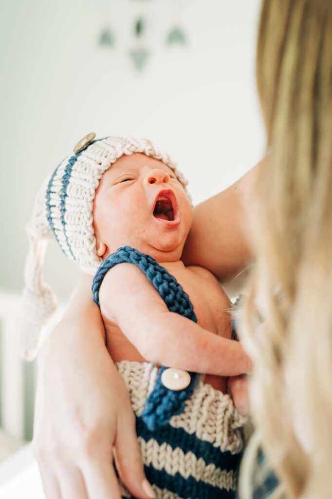 newborn yawning