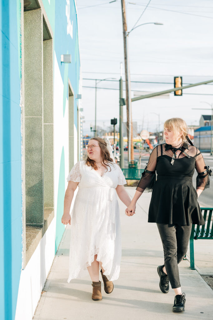 couple walking holding hands