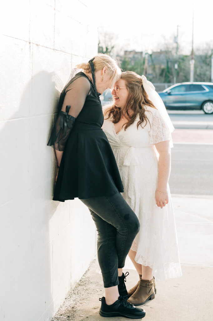 couple touching foreheads