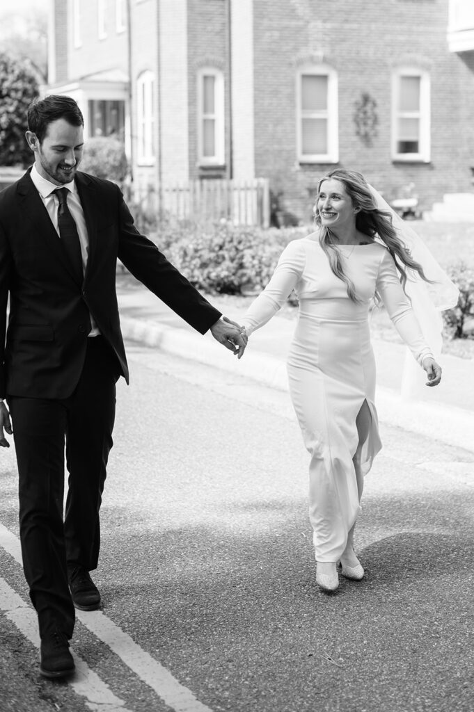 couple walking down street