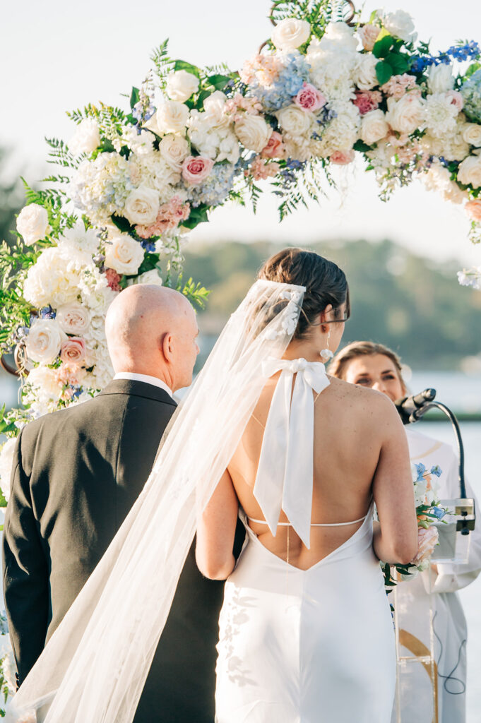 father walking bride down the aisle