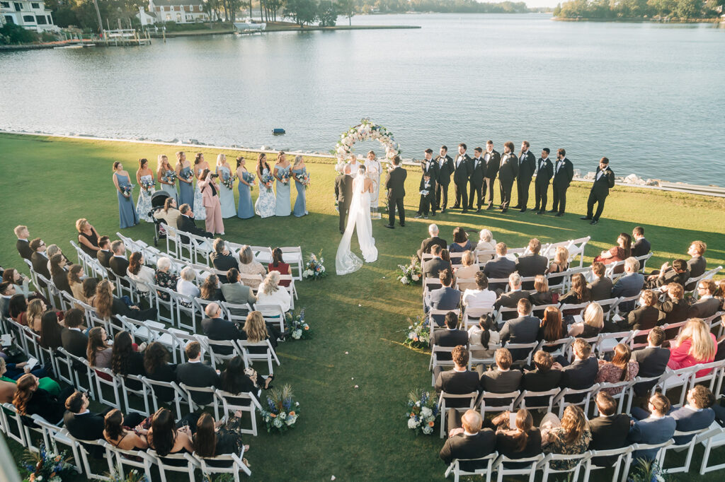 wedding ceremony from above