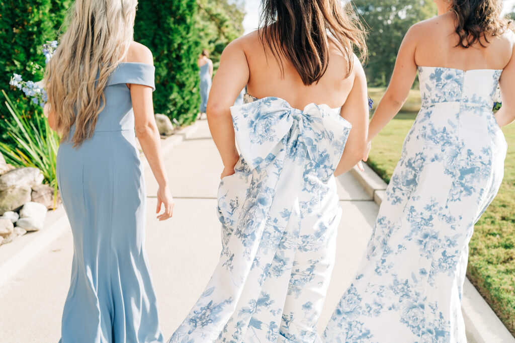 bridal party walking