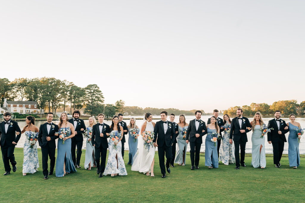entire bridal party walking