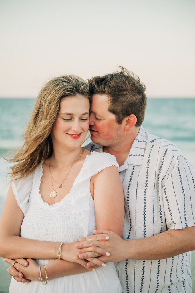 Beach engagement photos in OBX