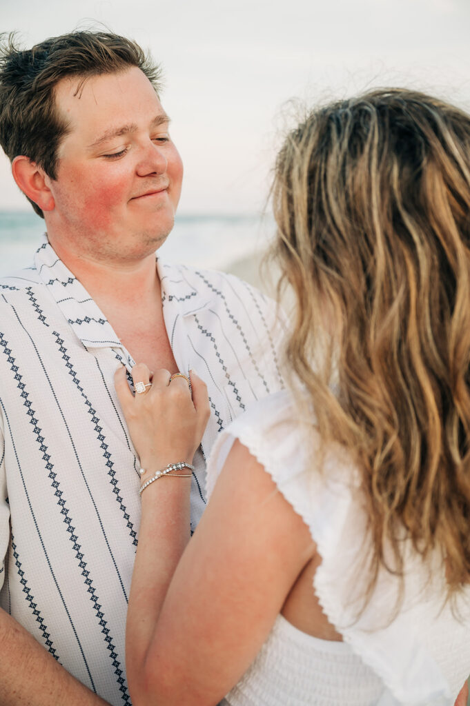 Beach engagement photos in OBX