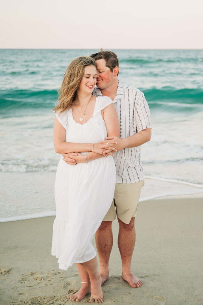 Beach engagement photos in OBX